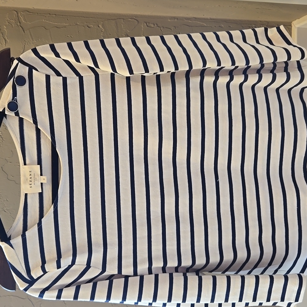 Sezane Colette Marinière Ecru / Navy - Size M